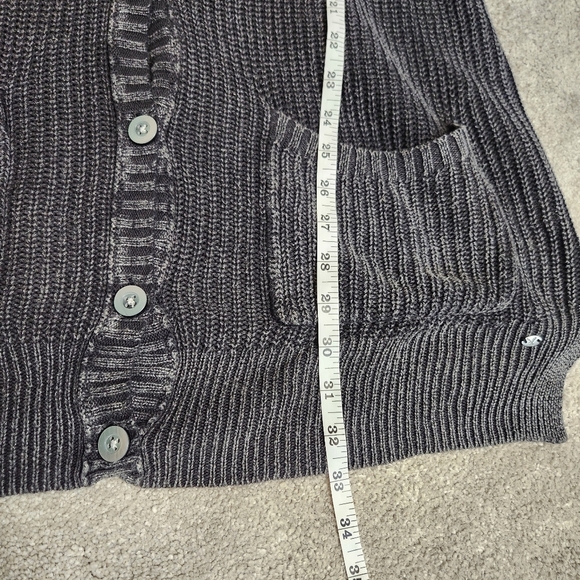 Y2K Charcoal Crochet Knit Cardigan Sweater Whimsigoth Dark Fairy Size M Witchy - Picture 14 of 16